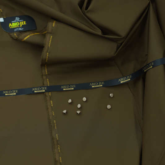 Manzoor Pashteen Cotton – Khaki color | Premium Fabric by ABID JEE