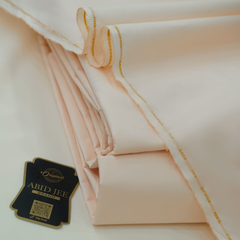 Manzoor Pashteen Cotton – Peach | Premium Unstitched Fabric by Abid Jee
