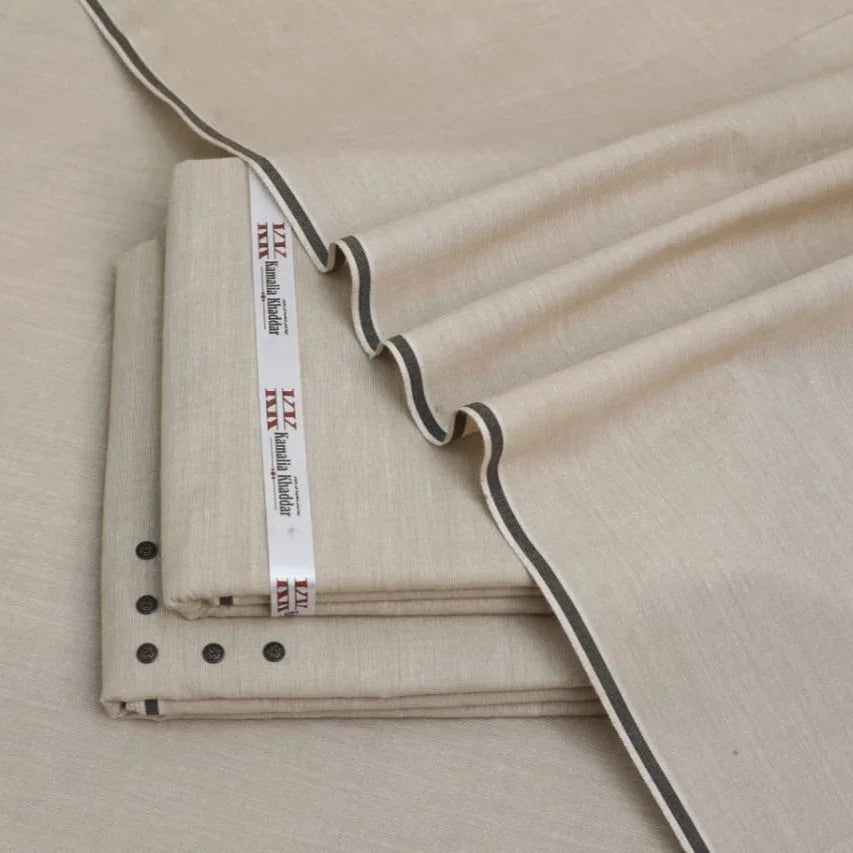 Classic Beige Khaddar Unstitched Suit