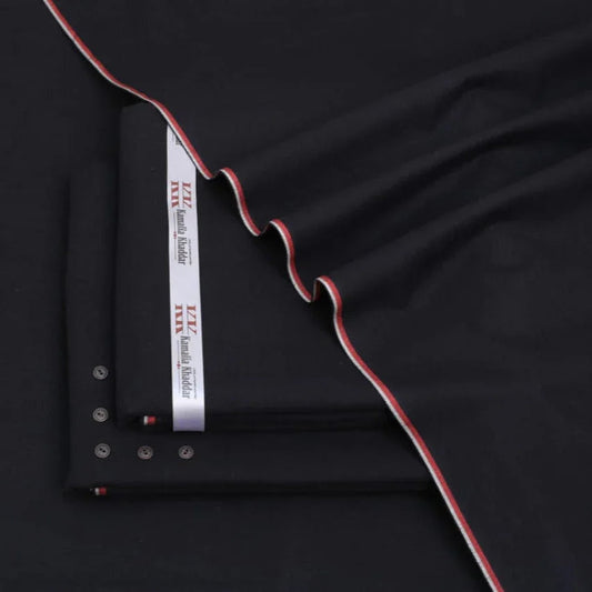 Elegant Black Khaddar Unstitched Suit