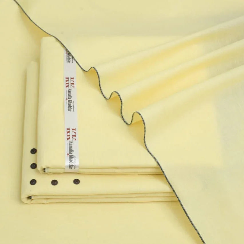 Elegant Pastel Yellow Khaddar