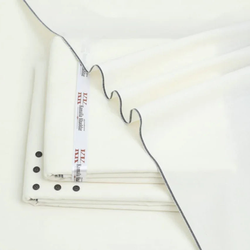 Classic Off-White Khaddar Unstitched Suit