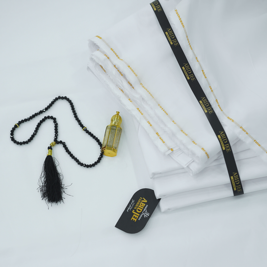 Manzoor Pashteen Cotton – Pure White | Premium Unstitched Fabric by ABID JEE