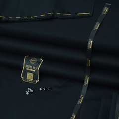 Manzoor Pashteen Cotton – Classic Black | Premium Unstitched Fabric by Abid Jee